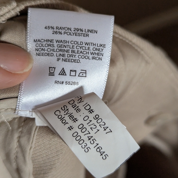 Express Women's Size 14R High Rise Ankle Beige Slim Straight Leg Dress Pants - Picture 11 of 13